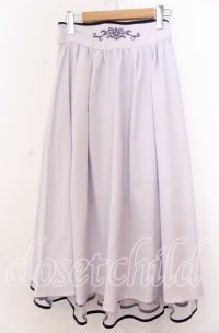 axes femme POETIQUE / 刺繍使いバッスルスカート Ｍ ラベンダー O-25-12-07-045-AX-SK-IG-OS