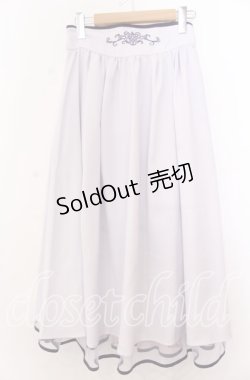 画像1: axes femme POETIQUE / 刺繍使いバッスルスカート Ｍ ラベンダー O-25-12-07-045-AX-SK-IG-OS