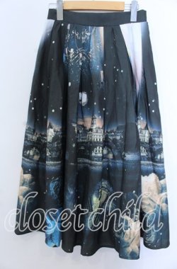 画像1: axes femme Nostalgic / 幻想街柄ロングスカート Ｍ グリーン O-25-12-07-047-LO-SK-IG-OS