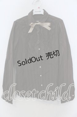 画像1: axes femme / 襟取り外しフリルブラウス Ｌ ブラウン O-25-12-07-048-AX-BL-IG-OS