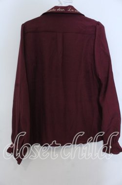画像2: axes femme POETIQUE / 襟刺繍ブラウス Ｍ ワイン O-25-12-07-049-AX-BL-IG-OS