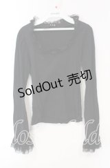 BPN / 巻き薔薇カットソー Ｍ ブラック O-25-12-08-029-GO-TO-IG-OS