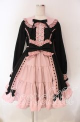 DearMyLoveEmily / プリンセスティアードはしごレースフリルワンピース M クロ×ピンク O-25-12-08-004-LO-OP-OW-OS