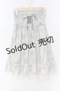axes femme / 花柄編み上げハイウエストスカート Ｍ サックス O-25-12-08-032-AX-SK-IG-OS