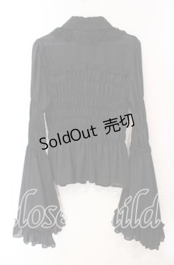 画像4: ATELIER PIERROT / 丸襟姫袖ブラウス  ブラック O-25-12-08-038-EL-BL-IG-OS