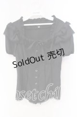 MIHO MATSUDA / ブラウス・メル  ブラック O-25-12-08-041-GO-BL-IG-OS