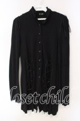 BPN / レースアップカットカーディガン Ｍ ブラック O-25-12-08-044-GO-TO-IG-OS