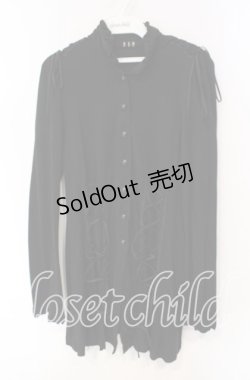 画像1: BPN / レースアップカットカーディガン Ｍ ブラック O-25-12-08-044-GO-TO-IG-OS