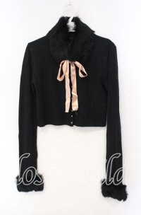 JESUS DIAMANTE / ラビットファーカーディガン  クロ O-25-12-08-048-JE-TO-IG-OS