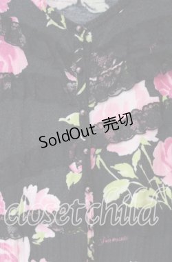 画像2: JESUS DIAMANTE / お嫁カーデ  ぼかし薔薇柄クロ O-25-12-08-049-JE-TO-IG-OS
