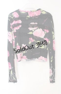 画像3: JESUS DIAMANTE / お嫁カーデ  ぼかし薔薇柄クロ O-25-12-08-049-JE-TO-IG-OS