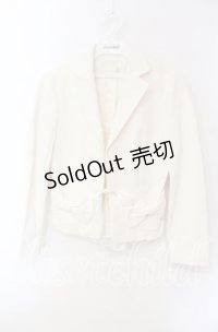 JESUS DIAMANTE / バックティアードリボンポケットジャケット 38 オフシロ O-25-12-08-053-JE-JA-IG-OS