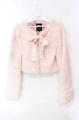 JESUS DIAMANTE / ラビットファージャケット 38 ピンク 裏地ヒョウ柄ピンク O-25-12-08-056-JE-JA-IG-OS