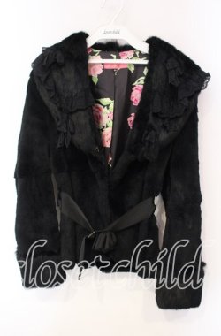 画像1: JESUS DIAMANTE / ラッセルレースラビットファージャケット 40 クロ O-25-12-08-057-JE-JA-IG-OS