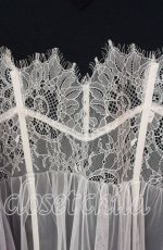 画像2: Candy Stripper / LACE LINGERIE SWEAT ONE-PIECE ワンピース  ネイビー×ホワイト O-25-12-08-064-PU-OP-IG-ZT515 (2)