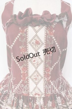 画像3: ALICE and the PIRATES / Kitten's Wonder Night Tea Party柄ジャンパースカートI型  えんじ O-25-12-08-007-PA-JA-IG-OS