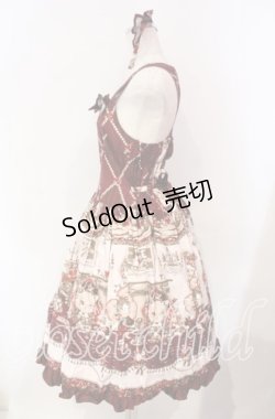 画像6: ALICE and the PIRATES / Kitten's Wonder Night Tea Party柄ジャンパースカートI型  えんじ O-25-12-08-007-PA-JA-IG-OS