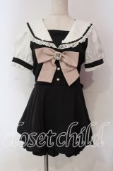 LIZ LISA / 半袖セーラーカラーセットアップ  クロ×シロ O-25-12-08-002-LO-OP-IG-OS