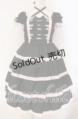 BABY,THE STARS SHINE BRIGHT / リボンミルキーシュガージャンパースカート  クロ×ピンク O-25-12-08-014-BA-OP-OW-OS