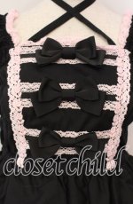 画像2: BABY,THE STARS SHINE BRIGHT / リボンミルキーシュガージャンパースカート  クロ×ピンク O-25-12-08-014-BA-OP-OW-OS (2)