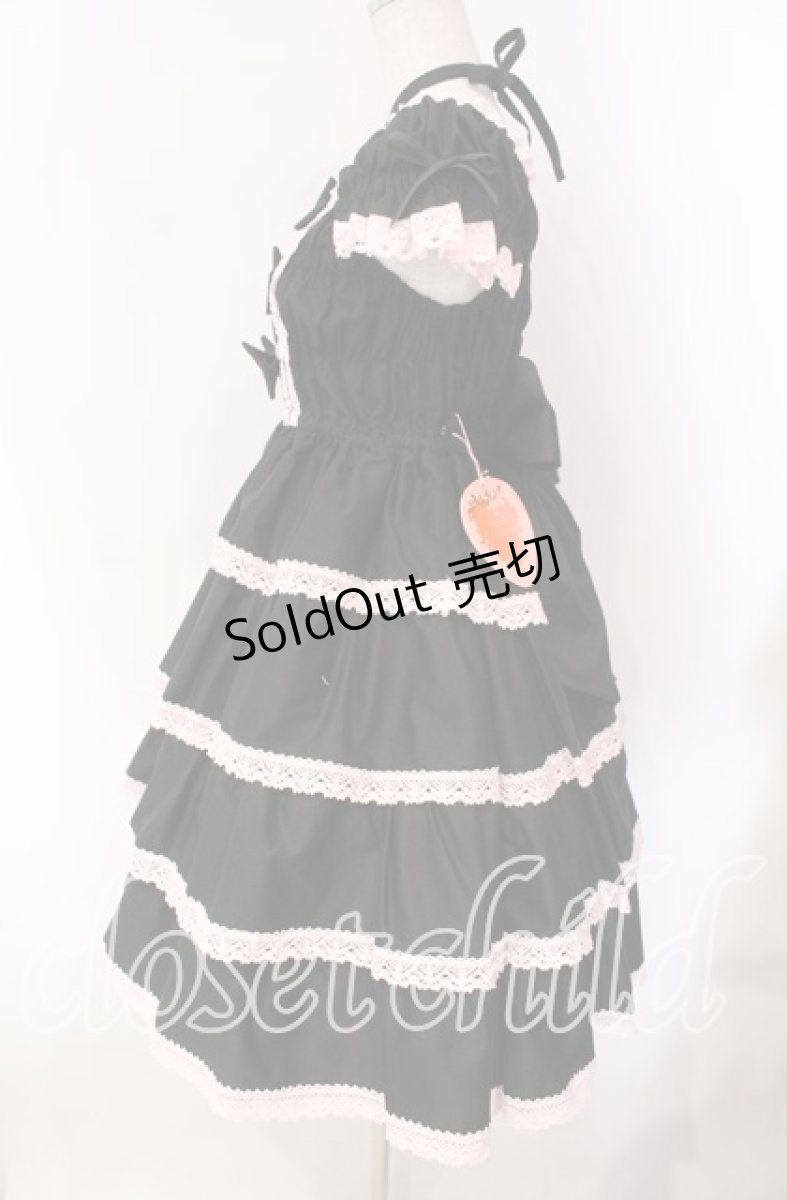 画像4: BABY,THE STARS SHINE BRIGHT / リボンミルキーシュガージャンパースカート  クロ×ピンク O-25-12-08-014-BA-OP-OW-OS (4)