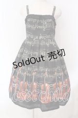 Leur Getter / Vintage Musical Noteキャミワンピース  クロ O-25-12-08-015-LU-OP-IG-OS