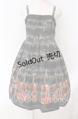 画像1: Leur Getter / Vintage Musical Noteキャミワンピース  クロ O-25-12-08-015-LU-OP-IG-OS