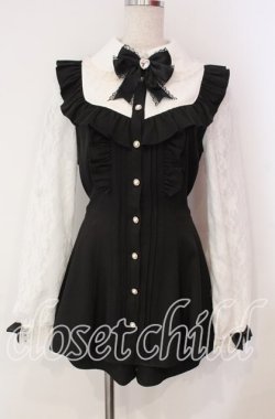 画像1: Secret Honey / 袖レースヨーク切り替えセットアップ  クロ O-25-12-09-001-CA-OP-OW-OS