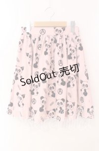 Candy Stripper / アナーキーパンダptスカート  ピンク O-25-12-09-031-PU-SK-OW-ZT1217U