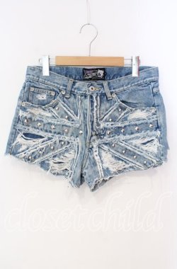 画像1: Candy Stripper / スタッズダメージショートパンツ M ブルー O-25-12-09-032-PU-PA-OW-OS