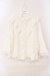 axes femme / 姫袖風フレア袖ブラウス F シロ O-25-12-09-033-AX-BL-OW-OS