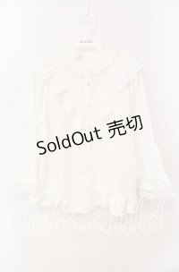 axes femme / 姫袖風フレア袖ブラウス F シロ O-25-12-09-033-AX-BL-OW-OS