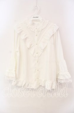 画像1: axes femme / 姫袖風フレア袖ブラウス F シロ O-25-12-09-033-AX-BL-OW-OS