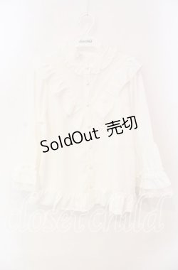 画像1: axes femme / 姫袖風フレア袖ブラウス F シロ O-25-12-09-033-AX-BL-OW-OS