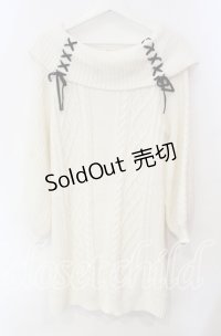 axes femme / Ｗ編み上げニットチュニック F キナリ O-25-12-09-034-AX-OP-OW-OS