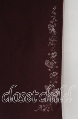 画像2: axes femme / 裾刺繍起毛ストレートパンツ M ワイン O-25-12-09-035-AX-PA-OW-OS