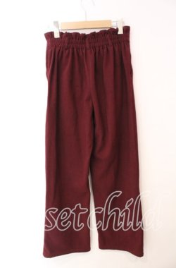 画像3: axes femme / 裾刺繍起毛ストレートパンツ M ワイン O-25-12-09-035-AX-PA-OW-OS