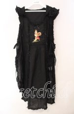 画像1: PINK HOUSE / ウィンターフォレストトリート刺繍タブリエ  クロ O-25-12-09-037-LO-OP-OW-ZT584 (1)