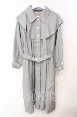 画像1: an another angelus / ヨークケープトレンチコート F クロ×シロ O-25-12-09-038-CA-CO-OW-OS