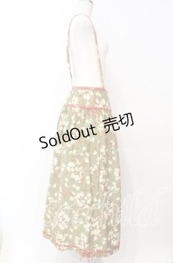 画像3: PINK HOUSE / ロゴリボン使い花柄吊りスカート  グリーン O-25-12-09-039-LO-SK-OW-OS