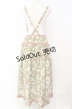 画像4: PINK HOUSE / ロゴリボン使い花柄吊りスカート  グリーン O-25-12-09-039-LO-SK-OW-OS