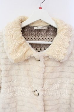 画像2: axes femme / 裾レースエコファーコート M キナリ O-25-12-09-040-AX-CO-OW-OS