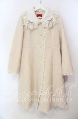 画像1: PINK HOUSE / ケミカルレース使いニードルパンチコート  アイボリー O-25-12-09-042-LO-CO-OW-OS