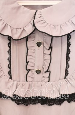 画像2: DearMyLovewhip / ヨークフリルハートビジューリボンフレアワンピース 4L グレー O-25-12-09-008-LO-OP-OW-OS