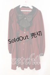 Secret Honey / ウエストレースアップラッフルワンピース  ワイン O-25-12-09-009-CA-OP-OW-OS