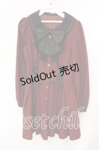 Secret Honey / ウエストレースアップラッフルワンピース  ワイン O-25-12-09-009-CA-OP-OW-OS