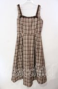 m petit by misako / リボンチェックジャンパースカート M ブラウン O-25-12-09-012-LO-OP-OW-OS