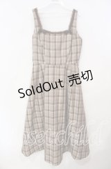 m petit by misako / リボンチェックジャンパースカート M ブラウン O-25-12-09-012-LO-OP-OW-OS