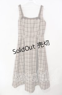 m petit by misako / リボンチェックジャンパースカート M ブラウン O-25-12-09-012-LO-OP-OW-OS