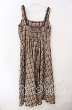 画像3: m petit by misako / リボンチェックジャンパースカート M ブラウン O-25-12-09-012-LO-OP-OW-OS